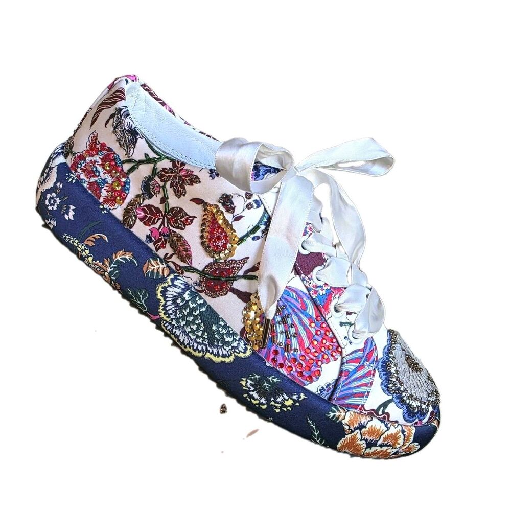 Tory Burch Kacey Embellished Low-top Sneaker Size 6M, MSRP $298